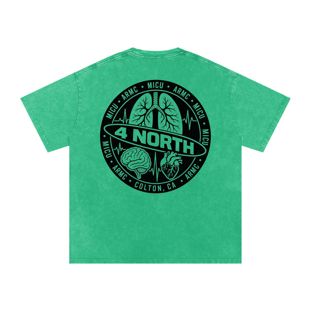 4 North black lettering- adult unisex Snow Washed Oversized Cotton T-Shirt