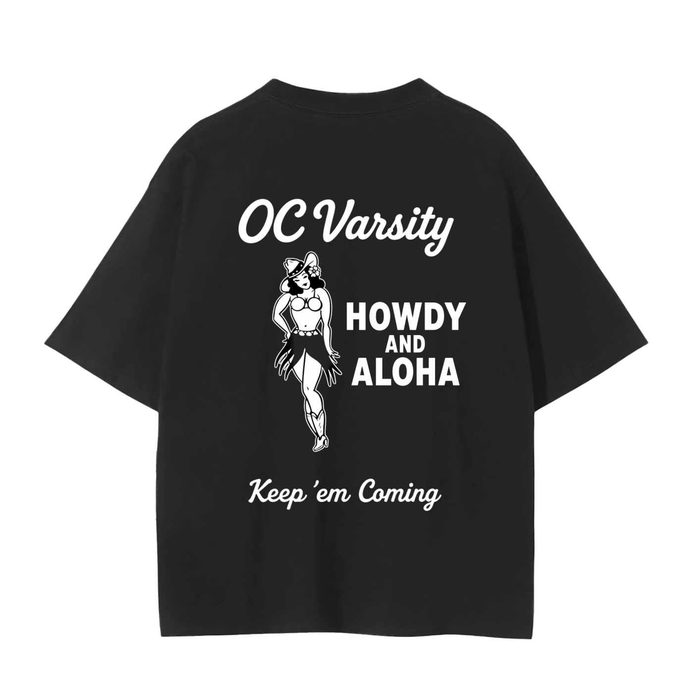Howdy Aloha OC Varsity - adult unisex Seamless T-Shirt black
