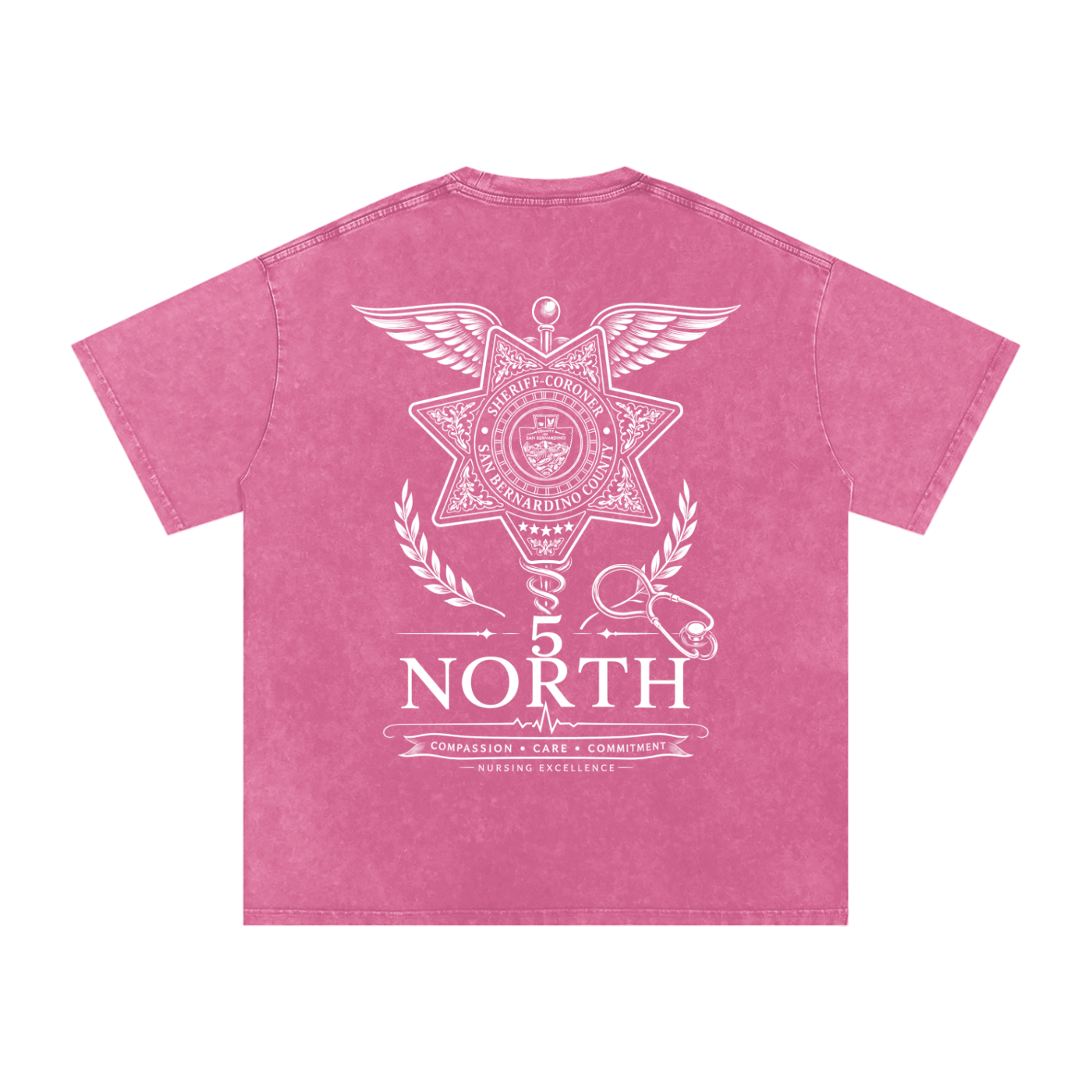 5 North-adult unisex Snow Washed Oversized Cotton T-Shirt