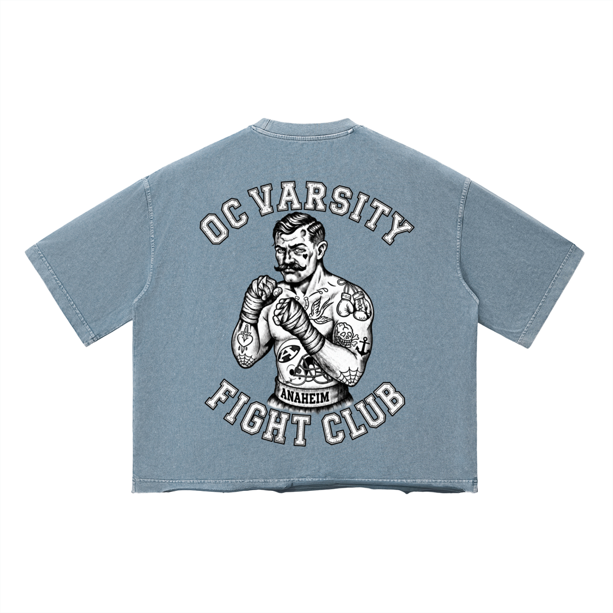 OC Varsity Fight Club- Unisex Vintage Wash Boxy T-Shirt