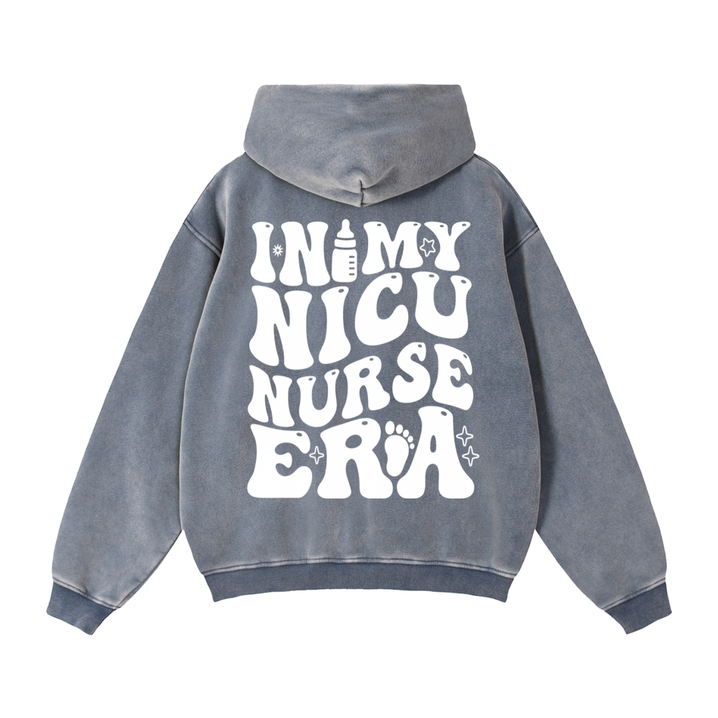 NICU- adult unisex Zip-Through Boxy Fleece Hoodie