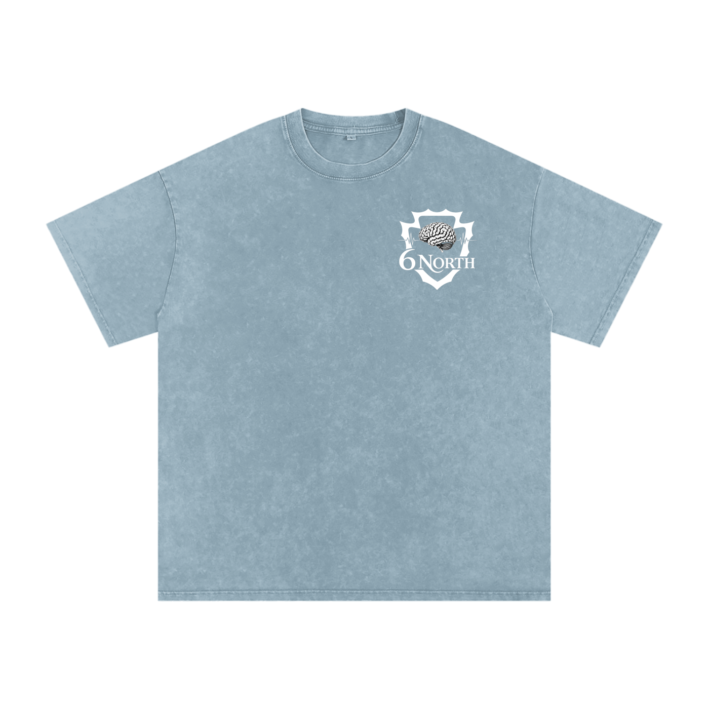 6 North white Lettering - adult unisex Snow Washed Oversized Cotton T-Shirt