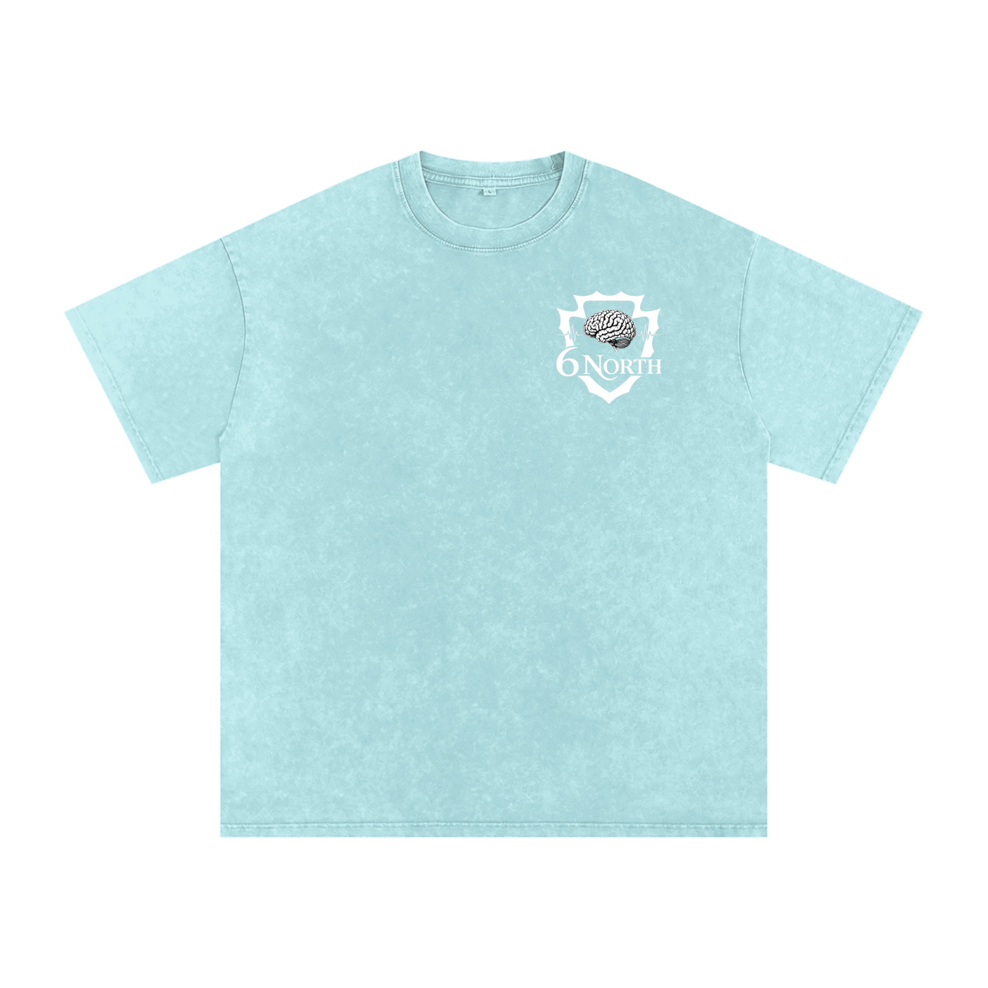 6 North white Lettering - adult unisex Snow Washed Oversized Cotton T-Shirt