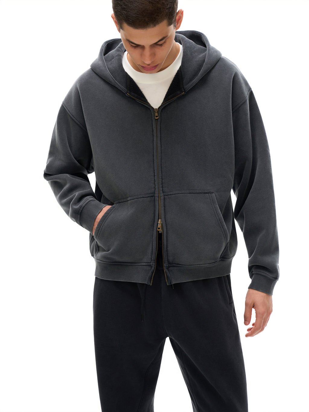 NURSING- Zip-Through Boxy Fleece Hoodie