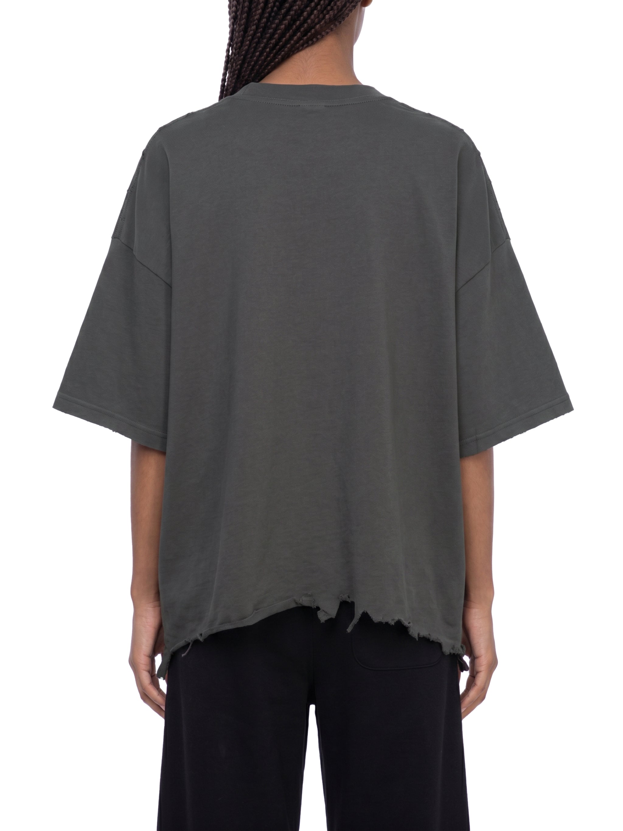 Jax- adult unisex Vintage Wash Boxy Distressed Hem T-Shirt