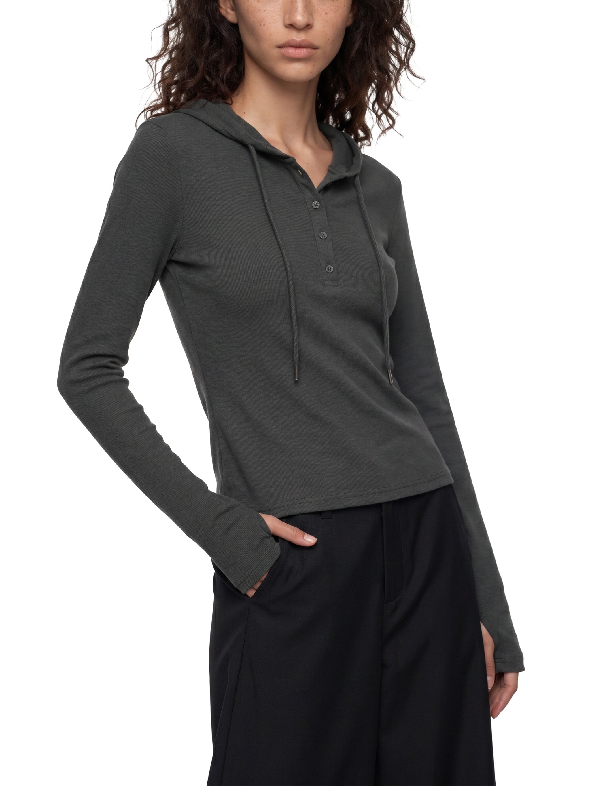 4 North- Women’s Slim Half-Button T-Shirt