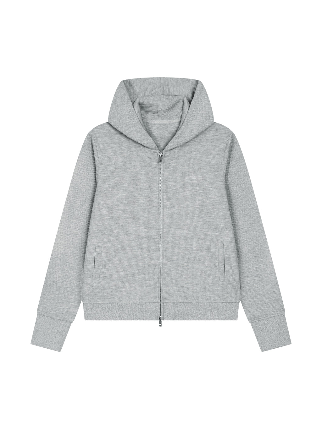 2 center- Women's Waffle Full Zip Hoodie