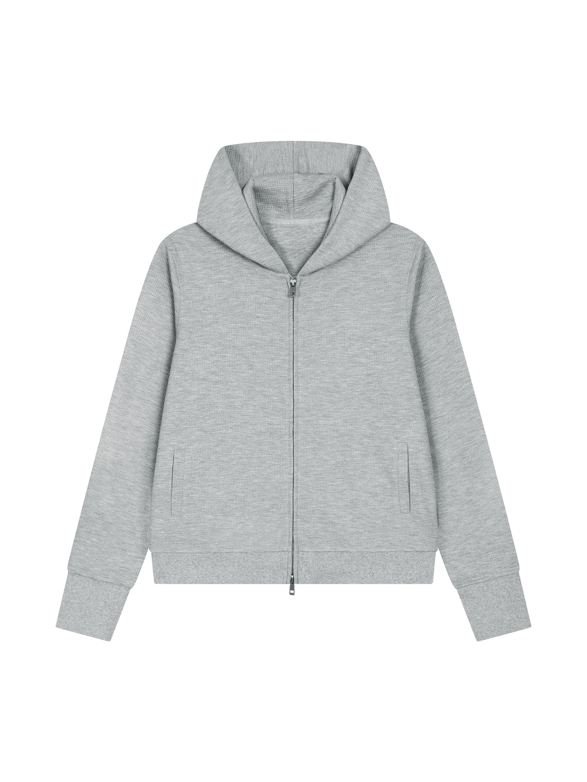 2 center- Women's Waffle Full Zip Hoodie